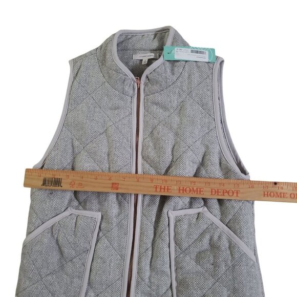 41 Hawthorn Quilted Vest Womens S Herringbone Gray Wool Blend Size S - Picture 5 of 7